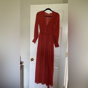 Long sleeve, burn orange, long dress